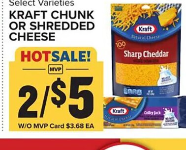 Kraft Chunk or Shredded Cheese at Food Lion