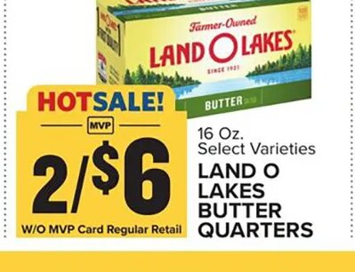 Land O Lakes Butter Quarters at Food Lion