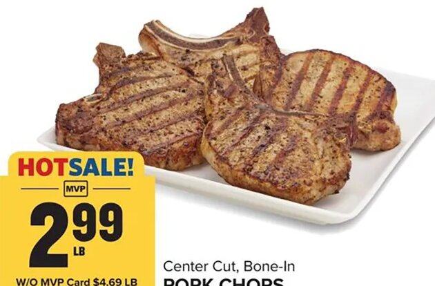 CENTER CUT, BONE-IN PORK CHOPS