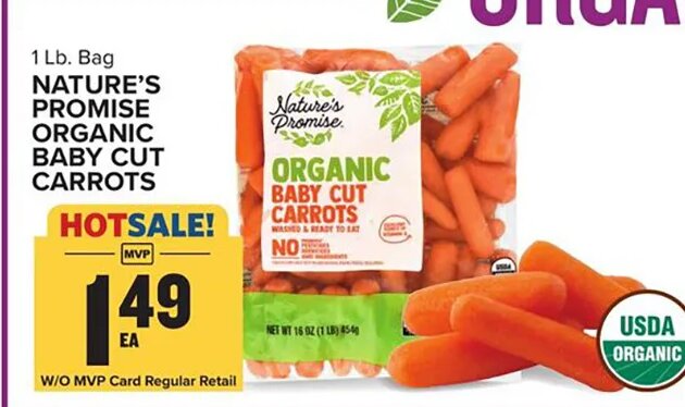 NATURE'S PROMISE ORGANIC BABY CUT CARROTS