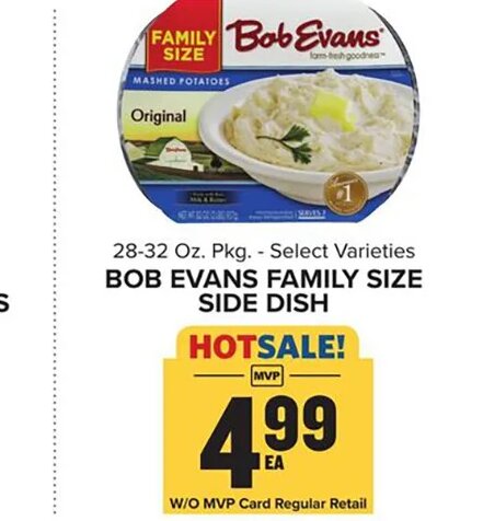BOB EVANS FAMILY SIZE SIDE DISH