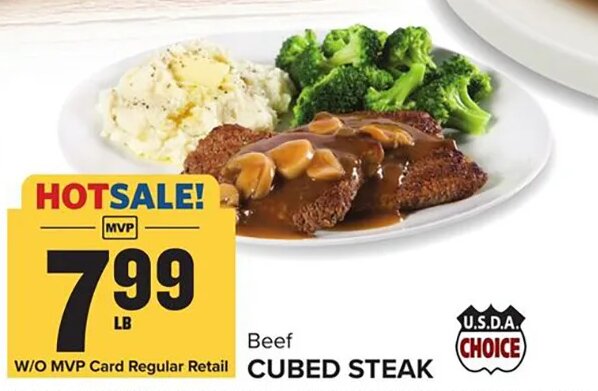 Beef Cubed Steak at Food Lion