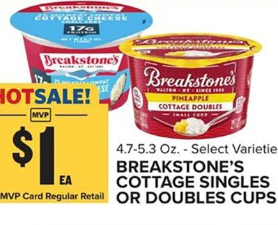 BREAKSTONE'S COTTAGE SINGLES OR DOUBLES CUPS