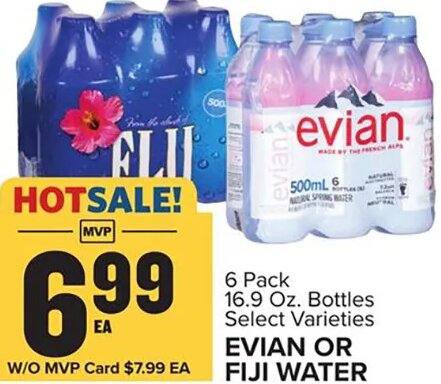 EVIAN OR FIJI WATER