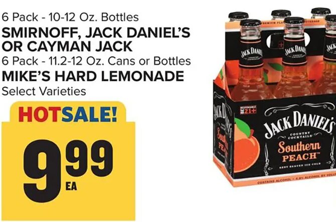 SMIRNOFF, JACK DANIEL'S OR CAYMAN JACK