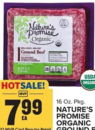 Nature's Promise Organic Ground Beef at Food Lion