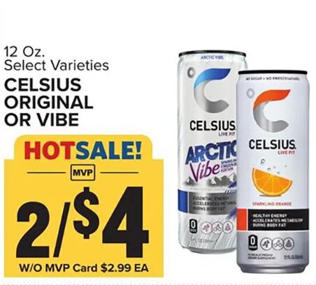Celsius Original or Vibe at Food Lion