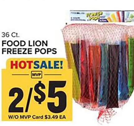 FOOD LION FREEZE POPS
