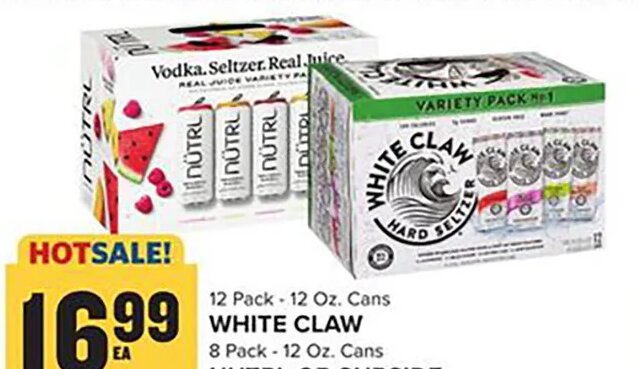 White Claw, Nutrl or Surside at Food Lion