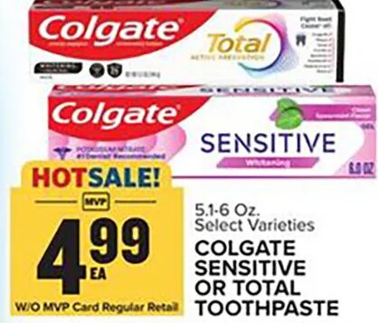 Colgate Sensitive or Total Toothpaste at Food Lion