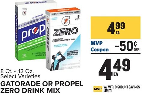 Gatorade or Propel Zero Drink Mix at Food Lion