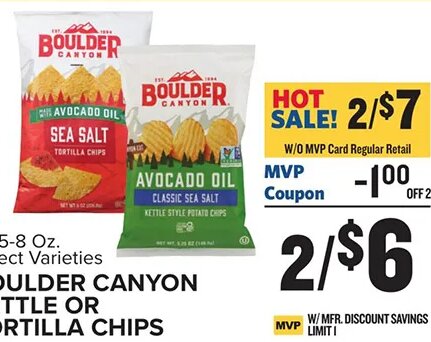 Boulder Canyon Kettle or Tortilla Chips at Food Lion