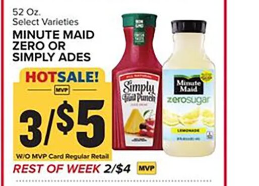 MINUTE MAID ZERO OR SIMPLY ADES