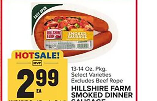 HILLSHIRE FARM SMOKED DINNER SAUSAGE