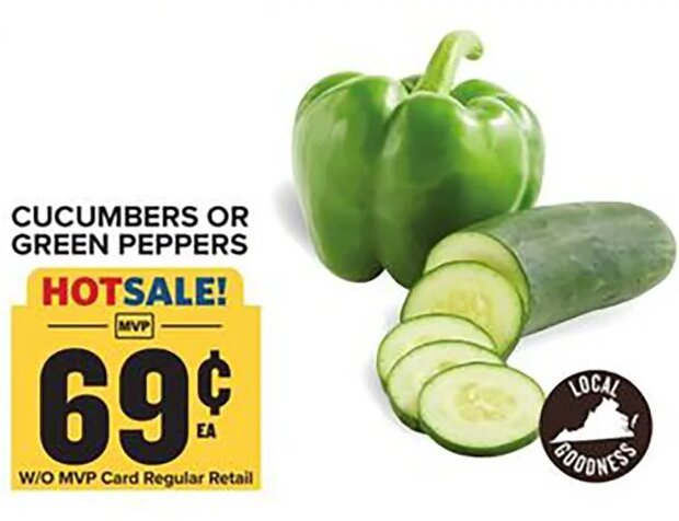 CUCUMBERS OR GREEN PEPPERS