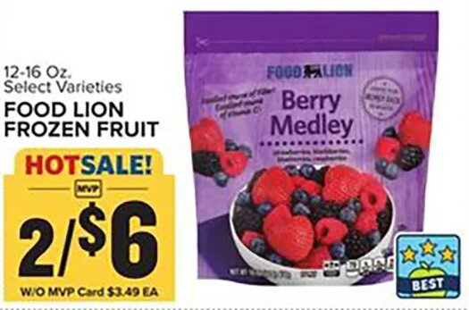 FOOD LION FROZEN FRUIT