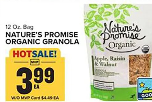 NATURE'S PROMISE ORGANIC GRANOLA