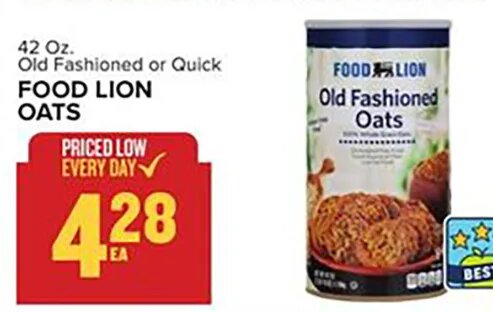 FOOD LION OATS