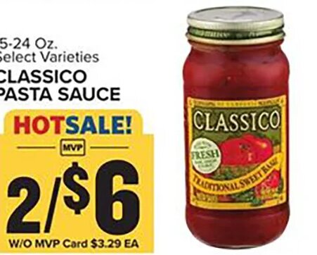 Classico Pasta Sauce at Food Lion