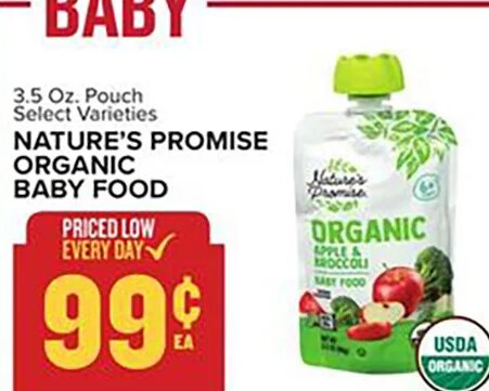 NATURE'S PROMISE ORGANIC BABY FOOD