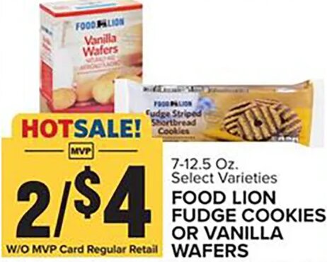 Food Lion Fudge Cookies or Vanilla Wafers at Food Lion