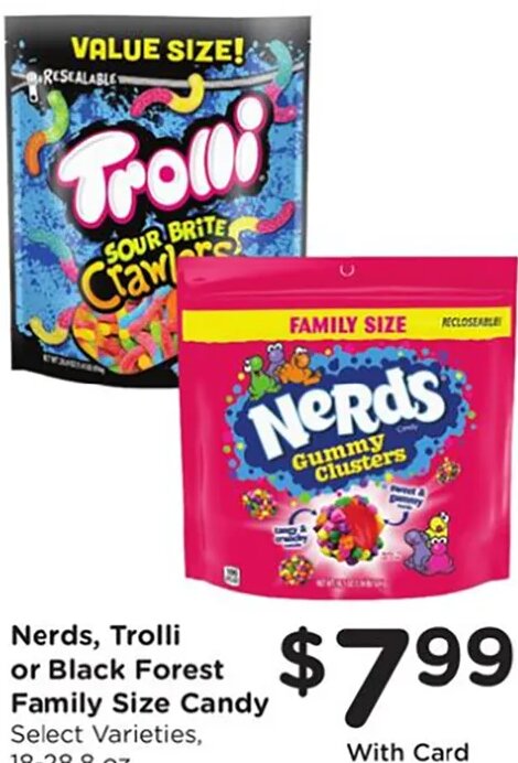 Nerds, Trolli or Black Forest Family Size Candy