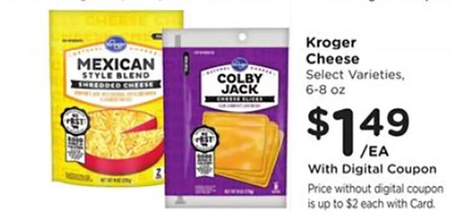 Kroger Cheese at Fred Meyer