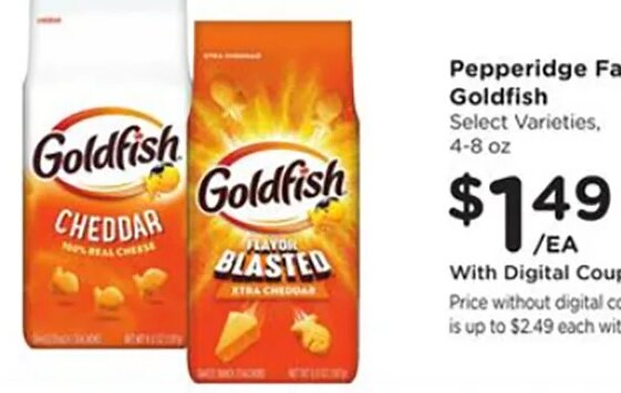 Pepperidge Farm Goldfish at Fred Meyer