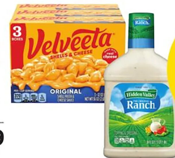 Velveeta Shells & Cheese or Hidden Valley Ranch Dressing at Fred Meyer