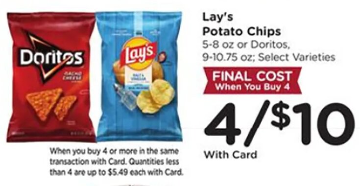Lay's Potato Chips or Doritos at Fred Meyer