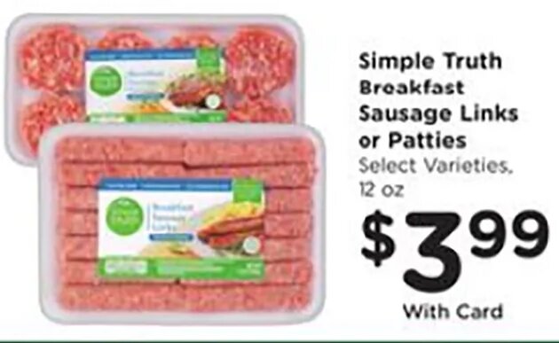 Simple Truth Breakfast Sausage Links or Patties at Fred Meyer