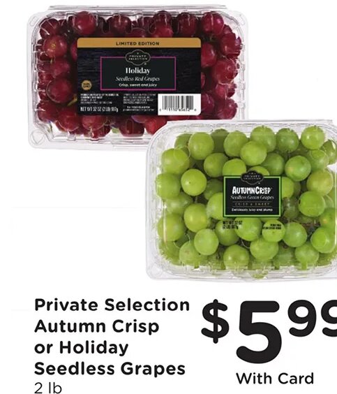 Private Selection Autumn Crisp or Holiday Seedless Grapes at Fred Meyer
