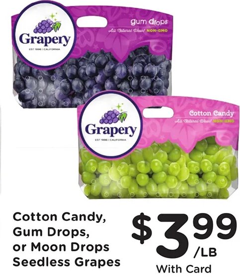 Cotton Candy, Gum Drops, or Moon Drops Seedless Grapes at Fred Meyer