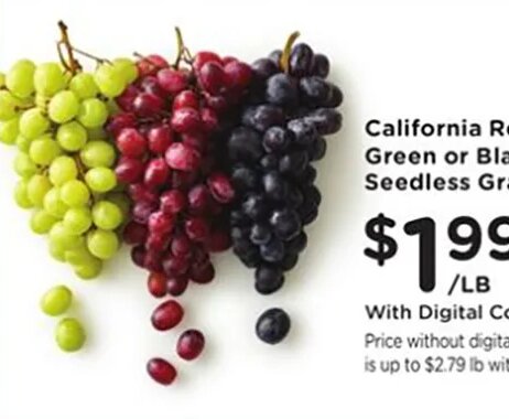 California Red, Green or Black Seedless Grapes