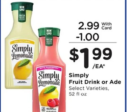 Simply Fruit Drink or Ade