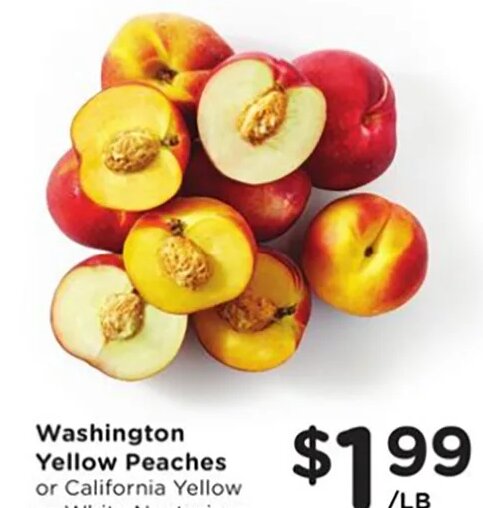 Washington Yellow Peaches or California Yellow or White Nectarines