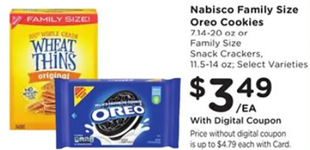 Nabisco Family Size Oreo Cookies or Snack Crackers at Fred Meyer