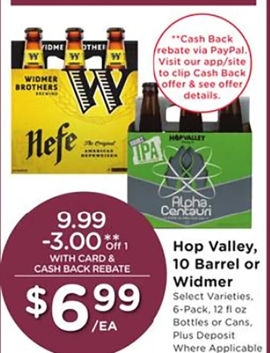 Hop Valley, 10 Barrel or Widmer
