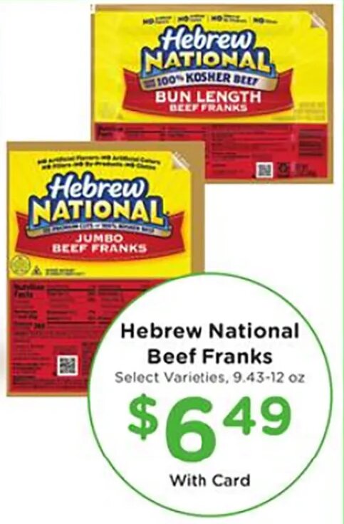 Hebrew National Beef Franks at Fred Meyer