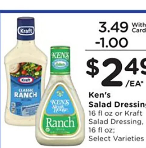 Ken's Salad Dressing or Kraft Salad Dressing at Fred Meyer