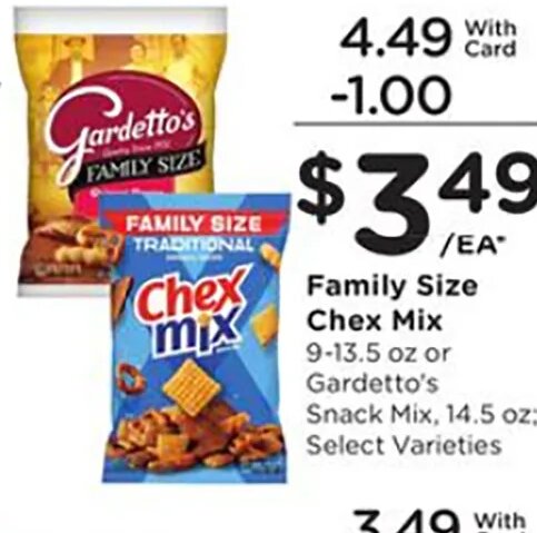 Gardetto's Snack Mix or Chex Mix