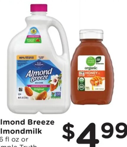 Almond Breeze Almondmilk or Simple Truth Organic Honey