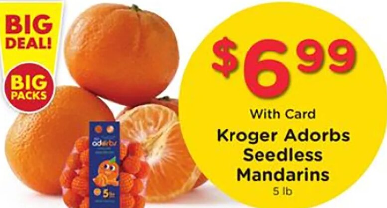 Kroger Adorbs Seedless Mandarins