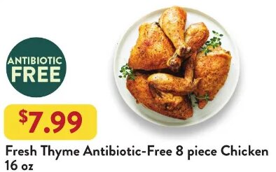 Fresh Thyme Antibiotic-Free 8 piece Chicken