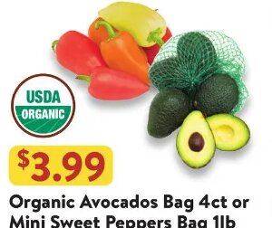 Organic Avocados Bag 4ct or Mini Sweet Peppers Bag 1lb at Fresh Thyme