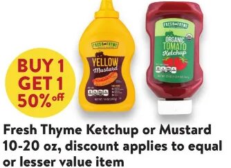Fresh Thyme Ketchup or Mustard