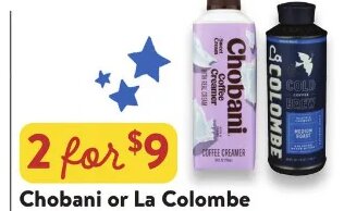 Chobani or La Colombe Creamer or Cold Brew