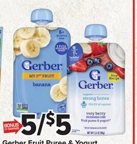 Gerber Fruit Puree & Yogurt at Giant Food