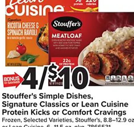 Stouffer's Simple Dishes, Signature Classics or Lean Cuisine at Giant Food