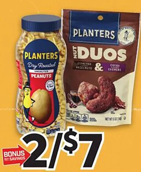 Planters Peanuts, Cashews or Nut Duos